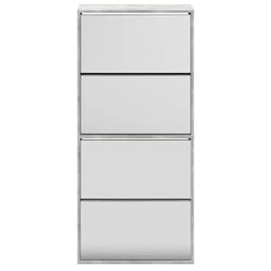 Botník se zrcadlem 4patrový betonově šedý 63 x 17 x 134 cm - obrázek 5