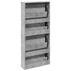 Botník se zrcadlem 4patrový betonově šedý 63 x 17 x 134 cm - obrázek 7