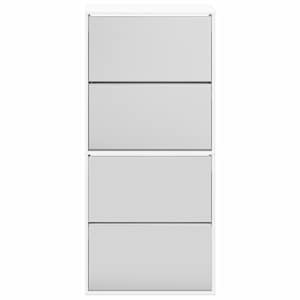 Botník se zrcadlem 4patrový bílý s vysokým leskem 63x17x134 cm - obrázek 5