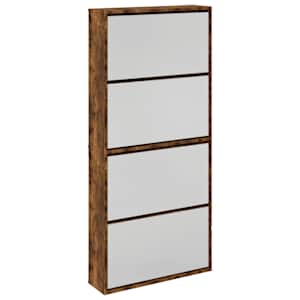 vidaXL 4 sahtliga kingakapp, peegliga, suitsutatud tamm, 63x17x134 cm