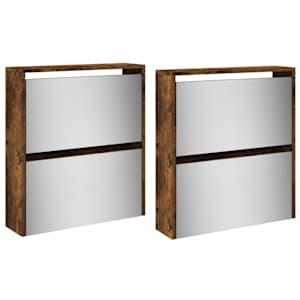 Botník se zrcadlem 4patrový kouřový dub 63 x 17 x 134 cm - obrázek 4