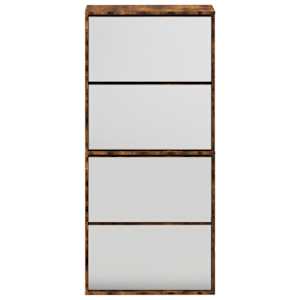 Botník se zrcadlem 4patrový kouřový dub 63 x 17 x 134 cm - obrázek 5