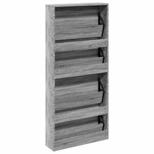 Botník se zrcadlem 4patrový šedý sonoma 63 x 17 x 134 cm - obrázek 7