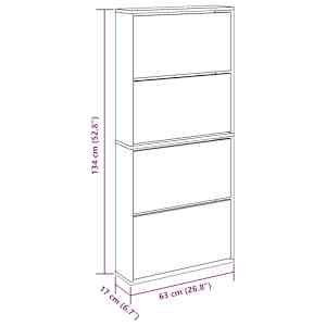 Botník se zrcadlem 4patrový šedý sonoma 63 x 17 x 134 cm - obrázek 9