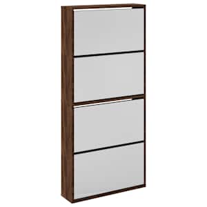 vidaXL 4 sahtliga kingakapp, peegliga, pruun tamm, 63 x 17 x 134 cm