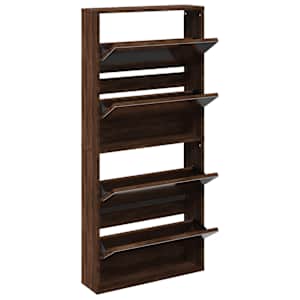 Botník se zrcadlem 4patrový hnědý dub 63 x 17 x 134 cm - obrázek 3