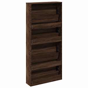 Botník se zrcadlem 4patrový hnědý dub 63 x 17 x 134 cm - obrázek 7