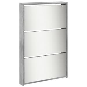 Botník se zrcadlem 5patrový betonově šedý 63 x 17 x 169,5 cm - obrázek 4