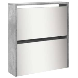 Botník se zrcadlem 5patrový betonově šedý 63 x 17 x 169,5 cm - obrázek 5