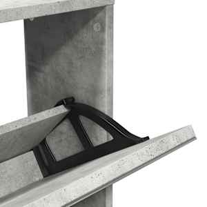 Botník se zrcadlem 5patrový betonově šedý 63 x 17 x 169,5 cm - obrázek 9