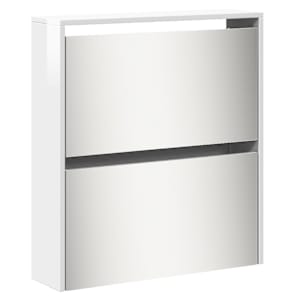 Botník se zrcadlem 5patrový bílý s vysokým leskem 63x17x169,5cm - obrázek 5