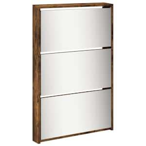 Botník se zrcadlem 5patrový kouřový dub 63 x 17 x 169,5 cm - obrázek 4