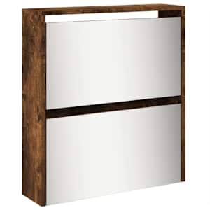 Botník se zrcadlem 5patrový kouřový dub 63 x 17 x 169,5 cm - obrázek 5