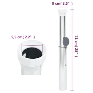 Zemní kotva pro slunečník pro tyč 40–50 mm stříbrná hliník - obrázek 6