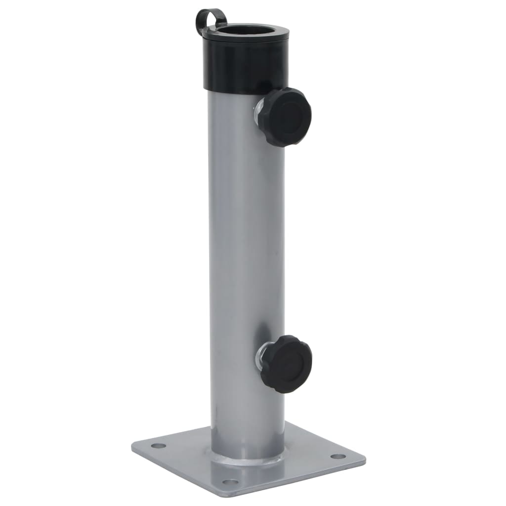 vidaXL Základna pro slunečník pro tyč Ø 38/48 mm stříbrná ocel