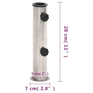 Základna pro slunečník pro tyč Ø38/48 mm stříbrná nerezová ocel - obrázek 5