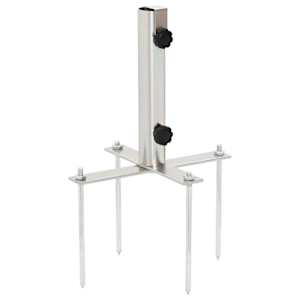 Podstavek za senčnik s konicami Ø32-38 mm srebrno jeklo