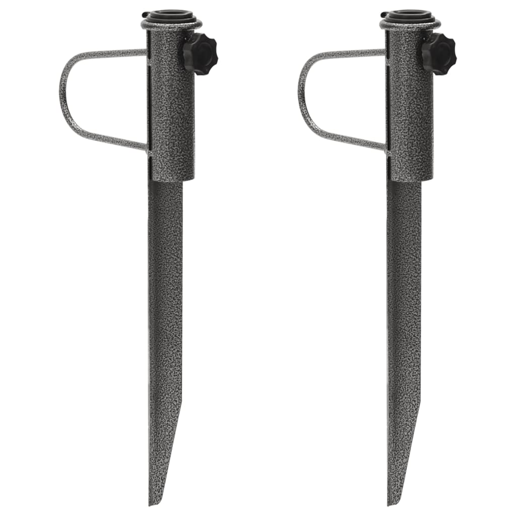 vidaXL Suporturi de umbrelă cu țăruși, 2 buc. 19x42 cm oțel galvanizat