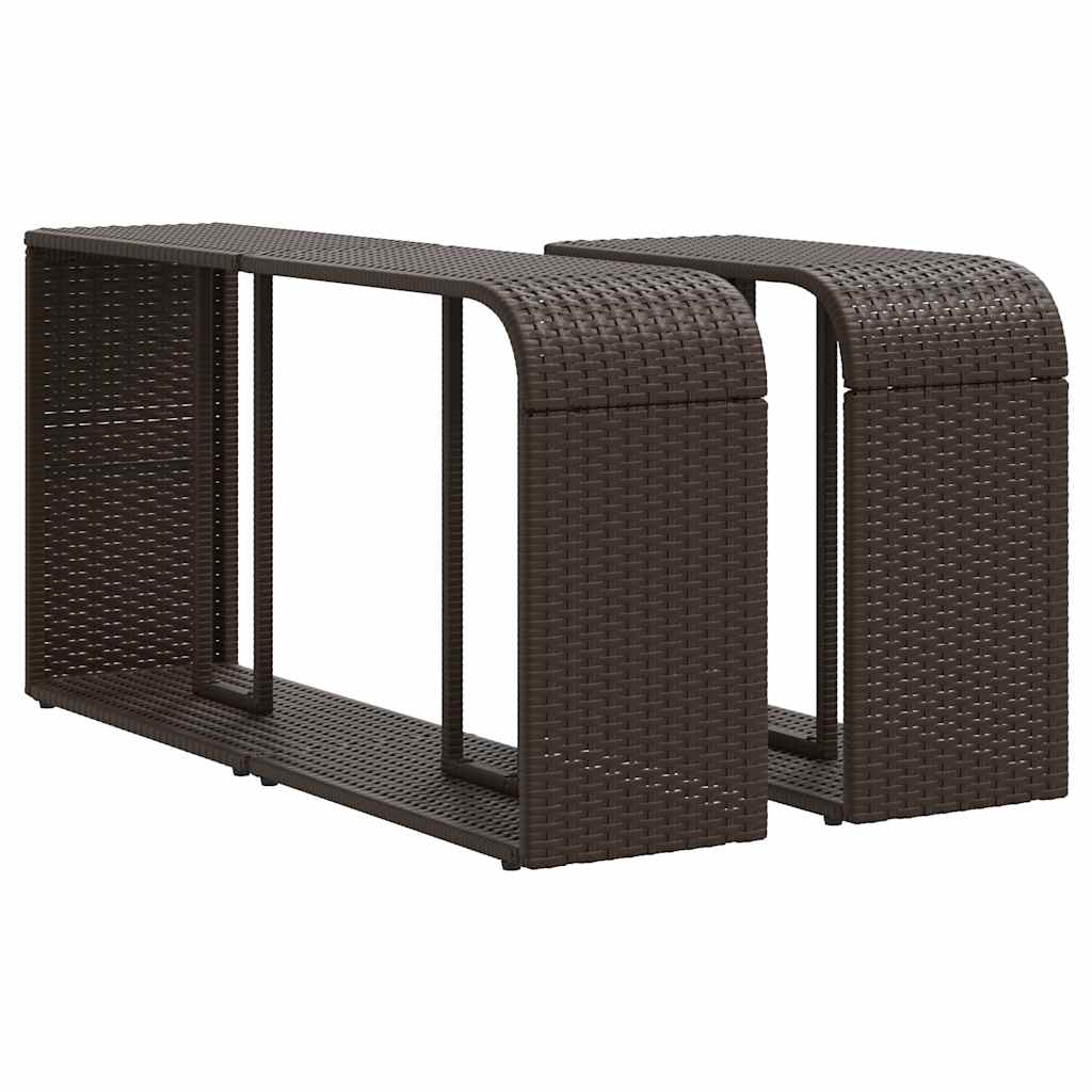 vidaXL 10-delige tuinbankset met kussens, bruin polyrotan