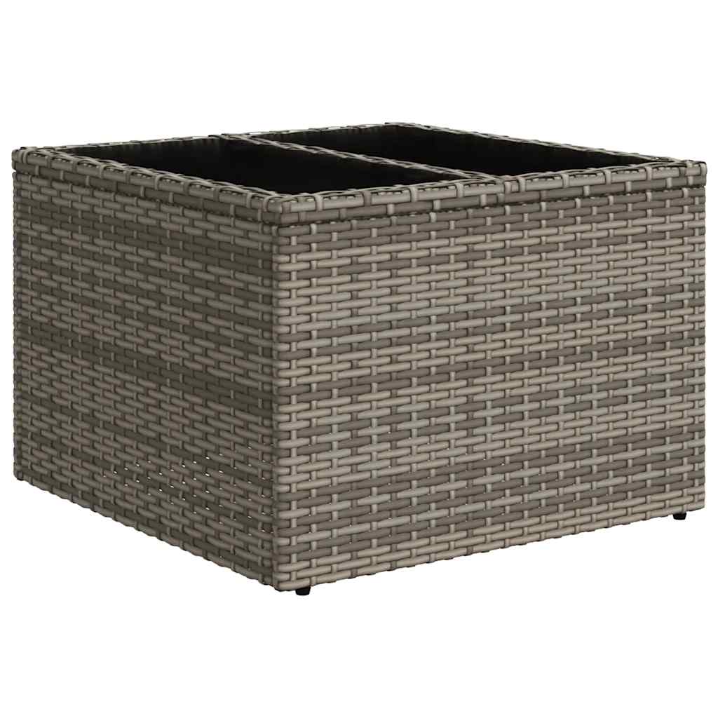 vidaXL 11-delige tuinbankset met kussens, grijs polyrotan