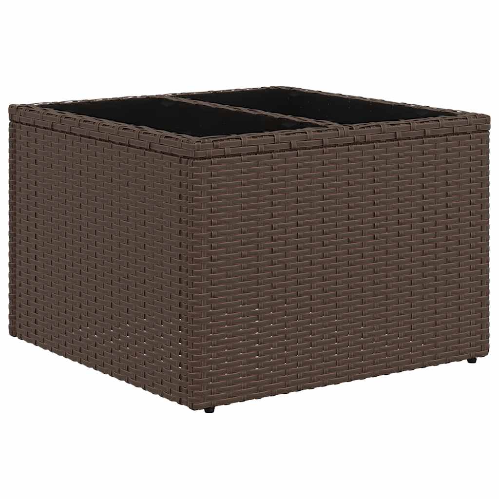 vidaXL 11-delige tuinbankset met kussens, bruin polyrotan