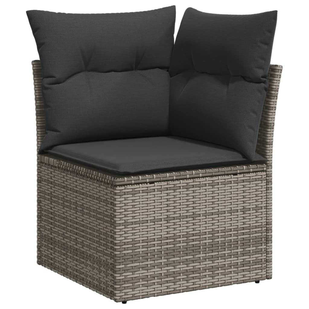 vidaXL 7-delige Loungeset met kussens poly rattan grijs afbeelding