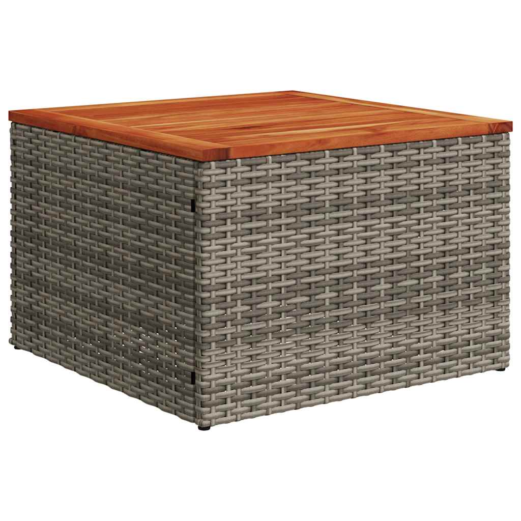 vidaXL 9-delige tuinbankset met kussens, grijs polyrotan