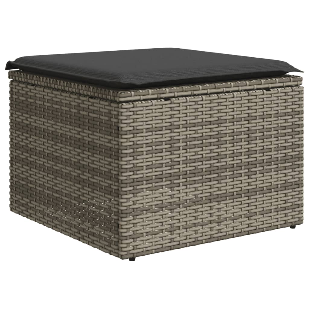 vidaXL 5-delige Loungeset met kussens poly rattan grijs afbeelding