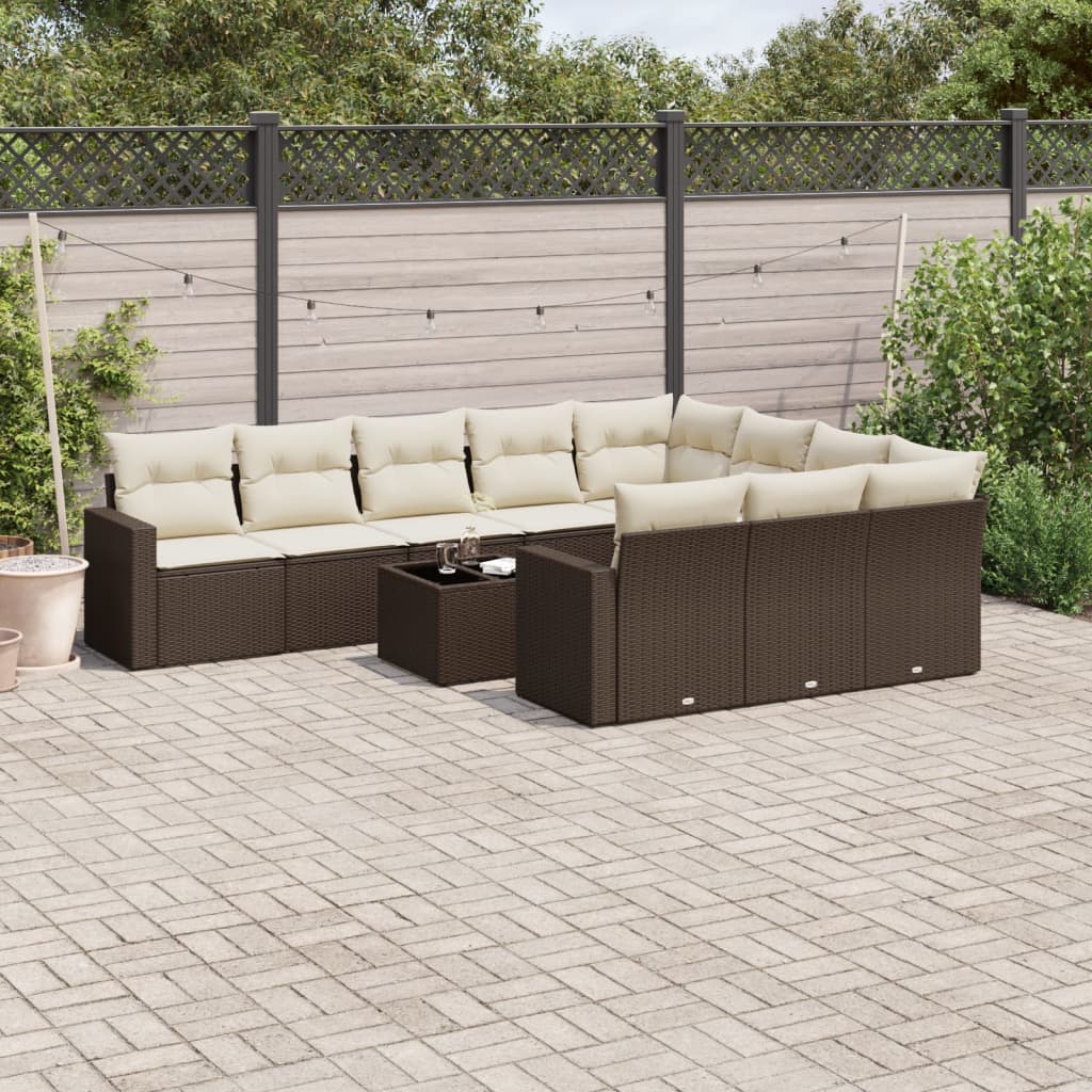 Salon de jardin modulable GENERIQUE 11 pieces marron resine tressee 62 x 62 x 69 cm