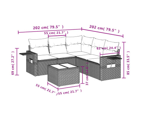 vidaXL &Sigma;&alpha;&lambda;ό&nu;&iota; &Kappa;ή&pi;&omicron;&upsilon; &Sigma;&epsilon;&tau; 6 &Tau;&epsilon;&mu;&alpha;&chi;ί&omega;&nu; &Gamma;&kappa;&rho;&iota; &Sigma;&upsilon;&nu;&theta;&epsilon;&tau;&iota;&kappa;ό &Rho;&alpha;&tau;ά&nu; &mu;&epsilon; &Mu;&alpha;&xi;&iota;&lambda;ά&rho;&iota;&alpha;