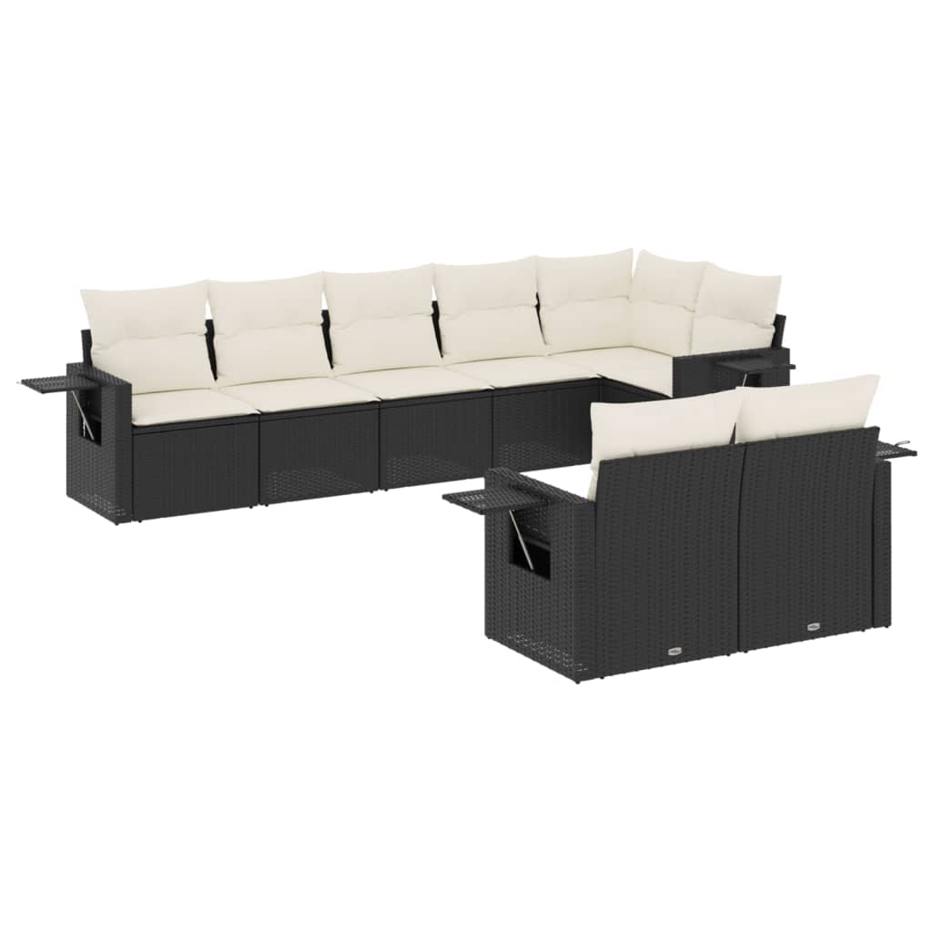 Thumbnail - vidaXL 8-tlg. Garten-Sofagarnitur mit Kissen Schwarz Poly Rattan