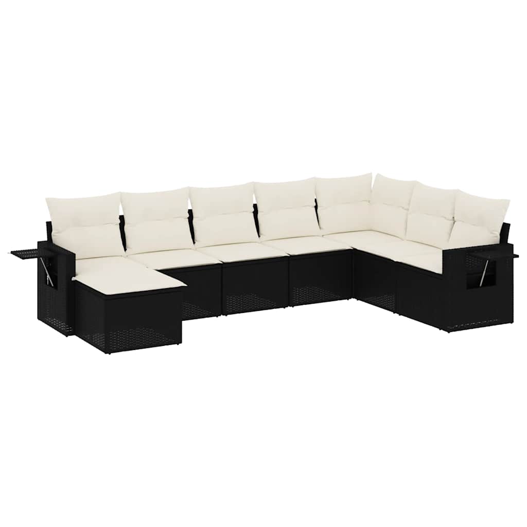 Thumbnail - vidaXL 8-tlg. Garten-Sofagarnitur mit Kissen Schwarz Poly Rattan