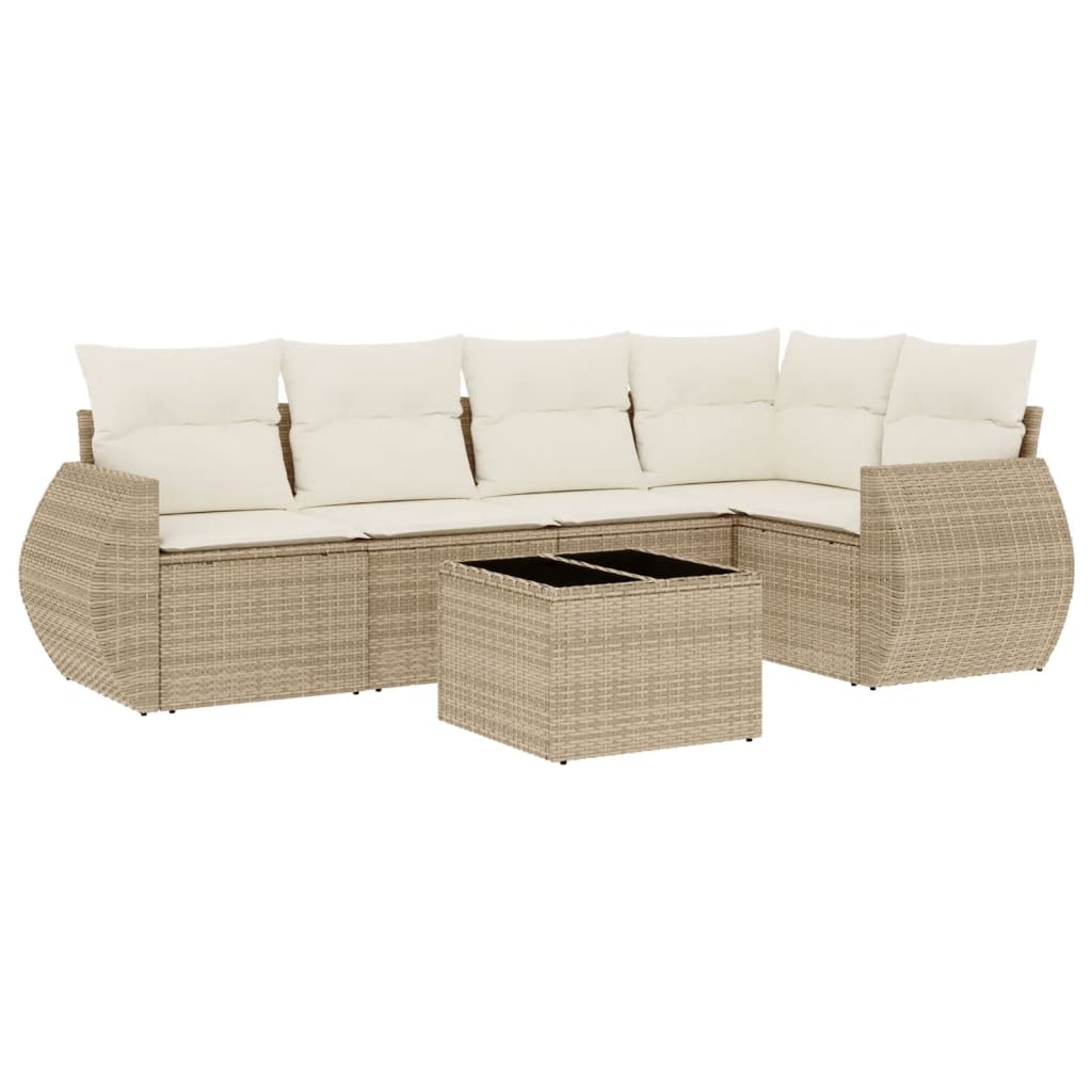 vidaXL Set canapele de grădină cu perne, 6 piese, bej, poliratan