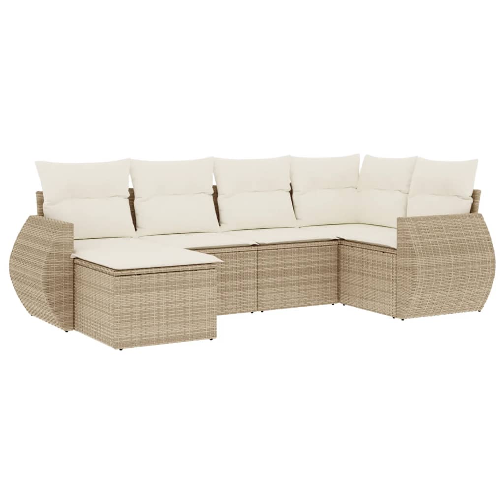 vidaXL Set canapele de grădină cu perne, 6 piese, bej, poliratan