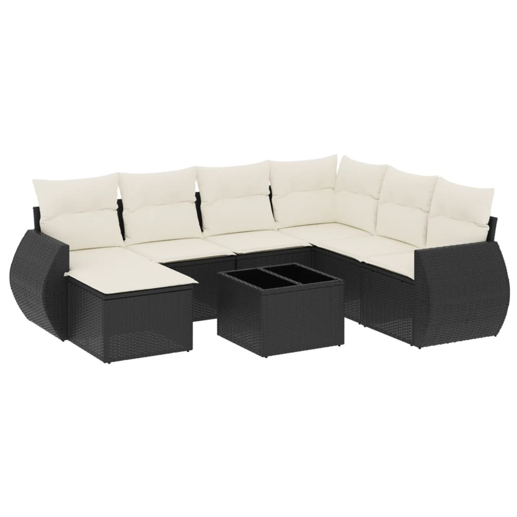 Thumbnail - vidaXL 8-tlg. Garten-Sofagarnitur mit Kissen Schwarz Poly Rattan