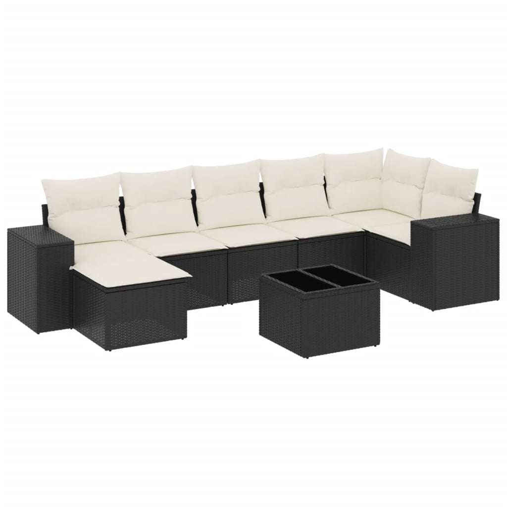 Thumbnail - vidaXL 8-tlg. Garten-Sofagarnitur mit Kissen Schwarz Poly Rattan