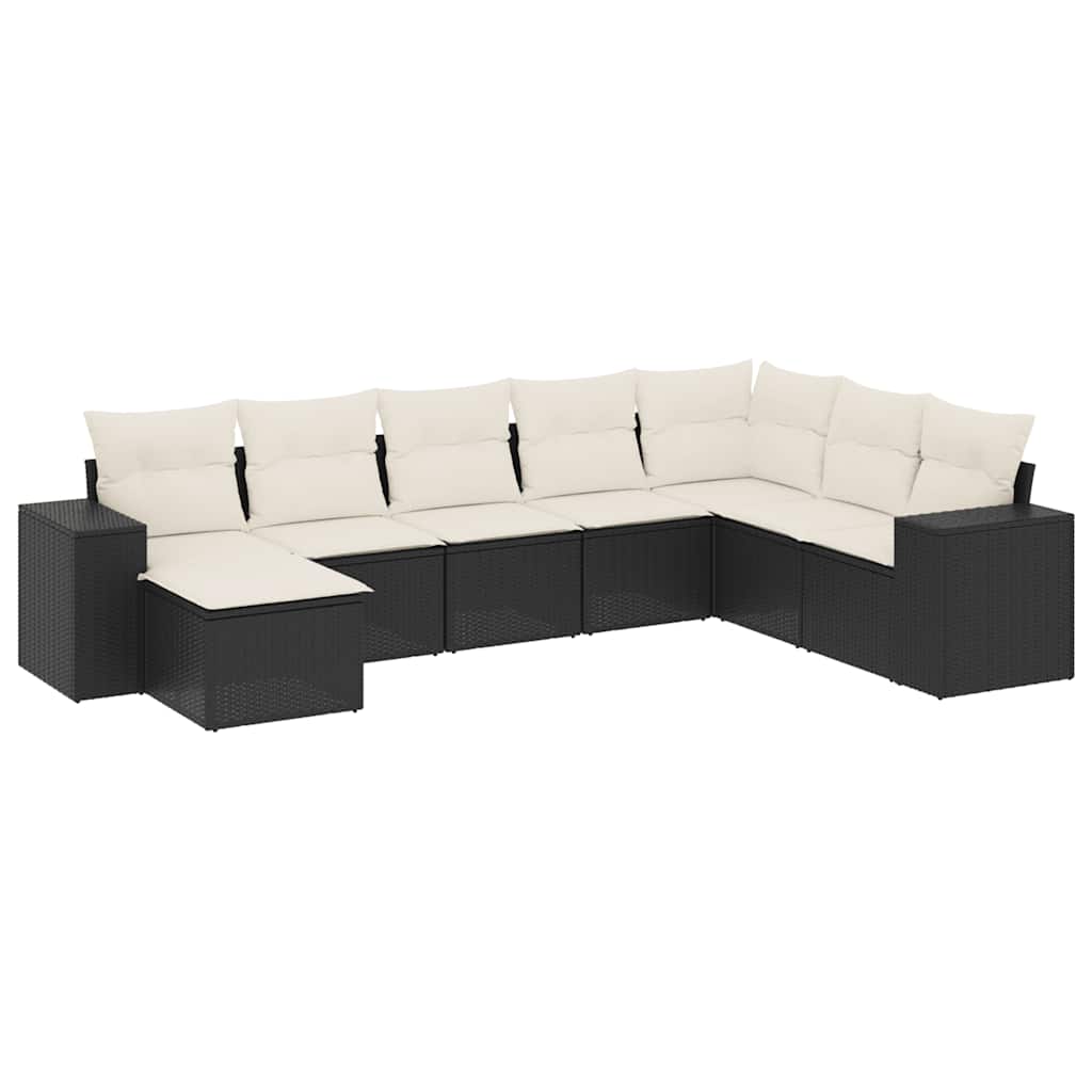Thumbnail - vidaXL 8-tlg. Garten-Sofagarnitur mit Kissen Schwarz Poly Rattan