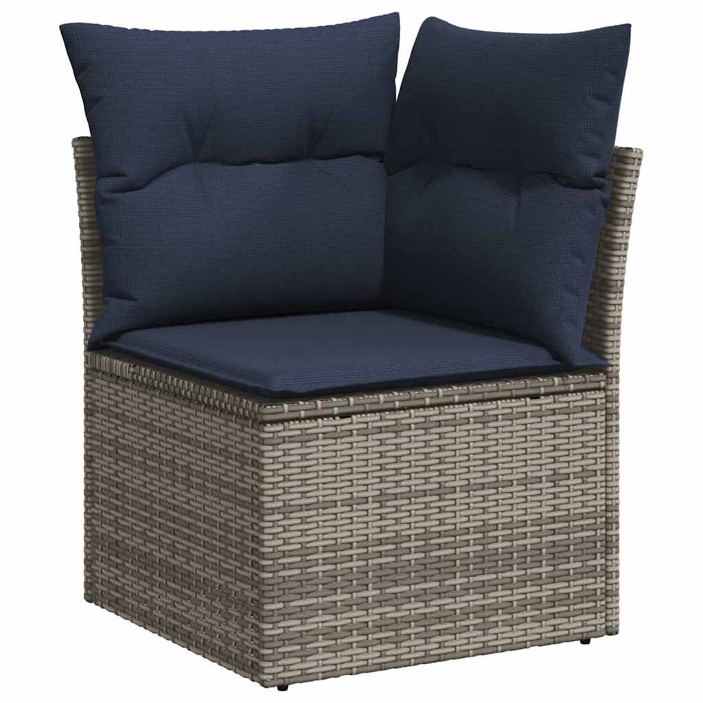 vidaXL 8-delige Loungeset met kussens poly rattan grijs, foto 4
