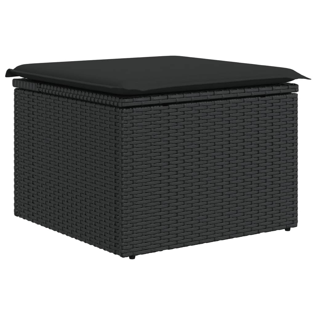 vidaXL 5-delige Loungeset met kussens poly rattan zwart afbeelding