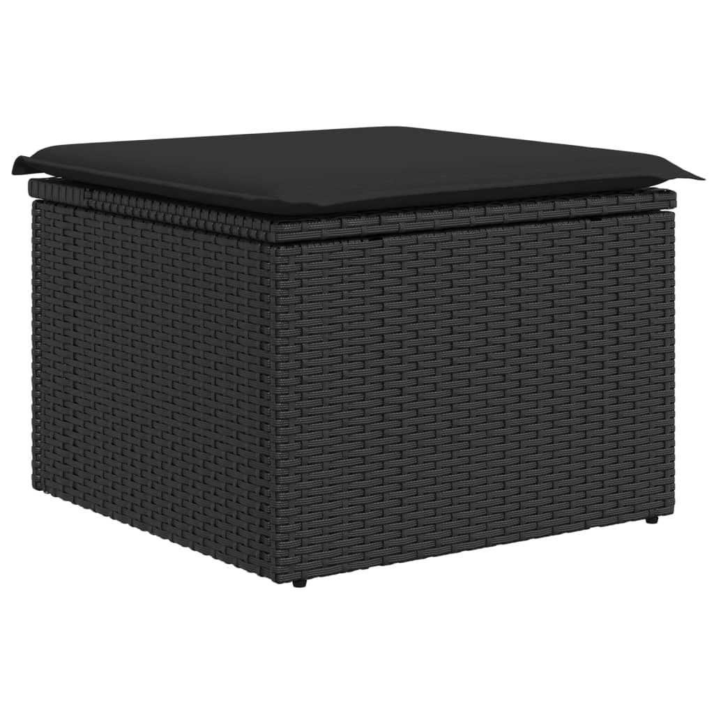 vidaXL 6-delige Loungeset met kussens poly rattan zwart afbeelding