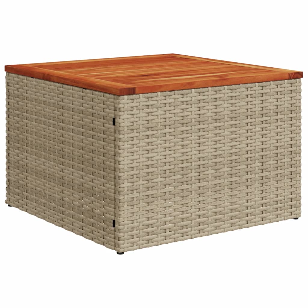 vidaXL 10-delige Loungeset met kussens poly rattan beige afbeelding