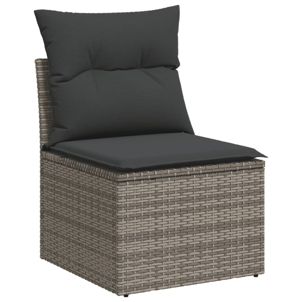 vidaXL 7-delige Loungeset met kussens poly rattan grijs afbeelding