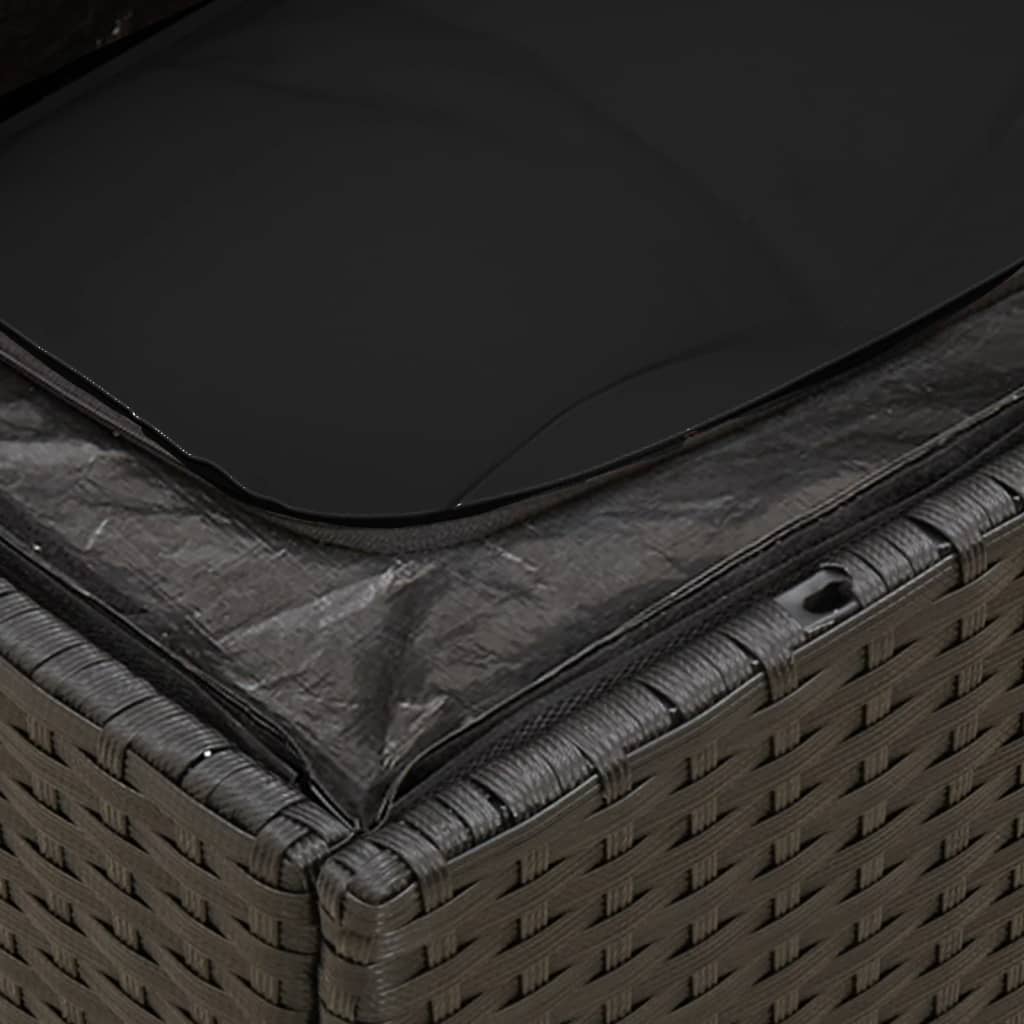 Zestaw wypoczynkowy rattan PE, czarny, 62x62x69 cm