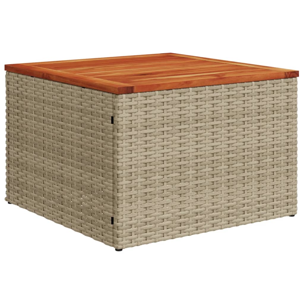 vidaXL 11-delige Loungeset met kussens poly rattan gemengd beige