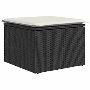 11dílná zahradní sedací souprava s poduškami černá polyratan - obrázek 5