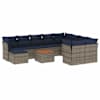 vidaXL 11-osaline aiadiivanikomplekt patjadega, hall pol&uuml;rotang