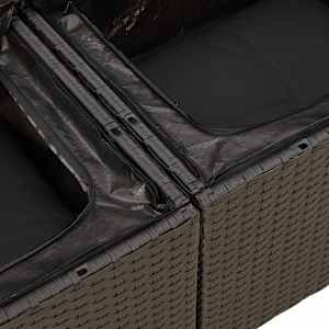 Vrtna sedežna garnitura 13-delna z blazinami črn poli ratan - slika 6