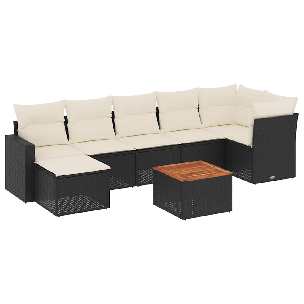 Thumbnail - vidaXL 8-tlg. Garten-Sofagarnitur mit Kissen Schwarz Poly Rattan