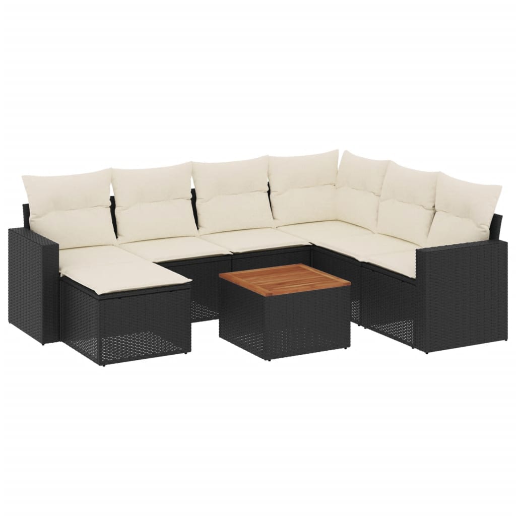 Thumbnail - vidaXL 8-tlg. Garten-Sofagarnitur mit Kissen Schwarz Poly Rattan