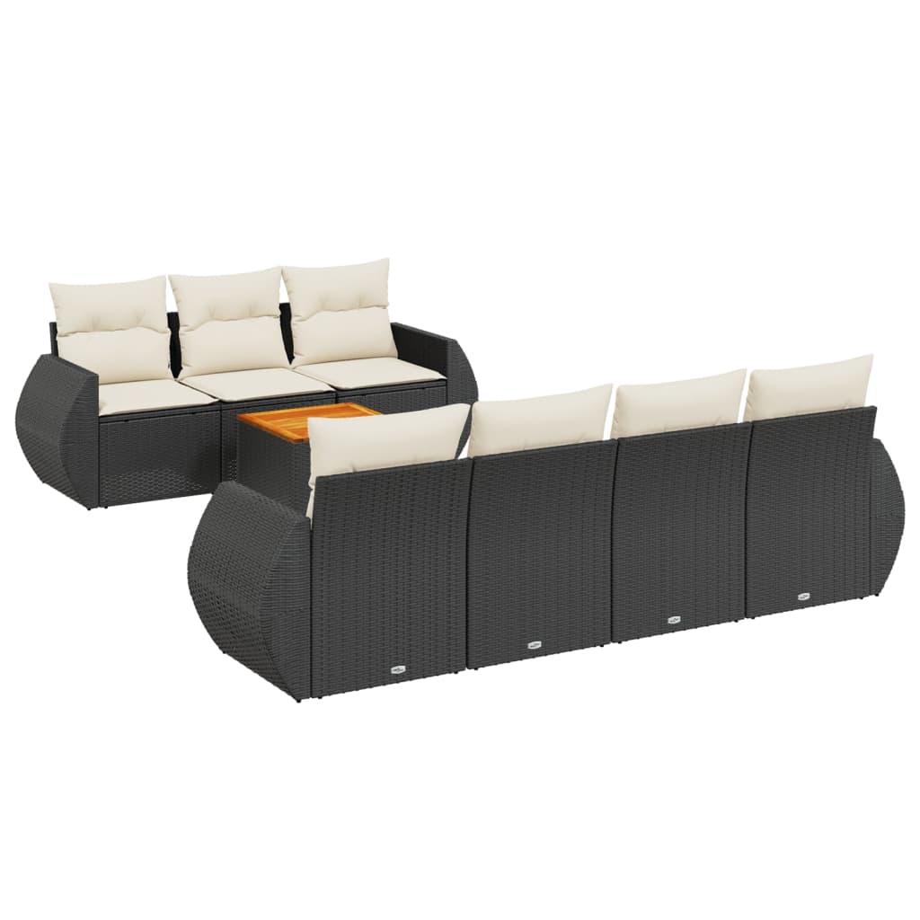 Thumbnail - vidaXL 8-tlg. Garten-Sofagarnitur mit Kissen Schwarz Poly Rattan